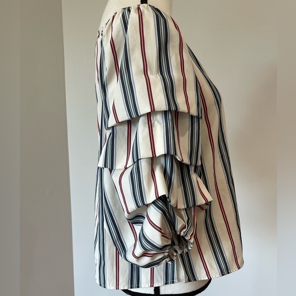 Tempted Los Angeles striped blouse in a size S sleeve detail flounce puff sleeve - Picture 4 of 11